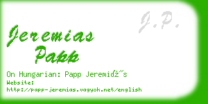 jeremias papp business card